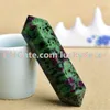 Ruby w Zoisite Podwójna zakończona Wand Rock Mineral Specimen Kolekcja Rzadki Kryształ Healing Kamień Reiki Chakra Natural Facet Enyolit