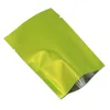 300 pcs/Lot 6x9 cm pochette en aluminium de couleur verte sacs en Mylar thermoscellés à dessus ouvert avec encoche pochettes sous vide en papier d'aluminium pour fruits secs déshydratés