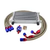 UNIVERSAL OIL COOLER KIT 19ROWS OIL COOLER + OIL FILTER ADAPTER + NYLON STAINLESS BRAIDED HOSE WITH PQY STICKER AND BOX