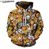 Moda anime hoodie homens mulheres tops hip hop hoodies clássico desenhos animados glo glu glug 3d impressão com capuz moletom harajuku com capuz