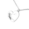 2 pièce/ensemble mère fille lettres collier évider coeur amant pendentif colliers bijoux pour cadeau chaud