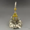 China handmade antique Tibetan silver brass Toad Take the ball Figurines Statues