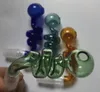 Newest Curved Pyrex Glass Oil Burner Pipe Bowl Bucket 14mm Male Joint for Dab Rigs Water Bong Pipes