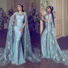 Elegante Dubai Mermaid Prom Jurk met Wrap Bateau Neck Applicaties Full Lace Lange Avondjurk 2018 Sexy Fashion Formele Partyjurken