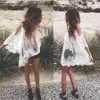 2018 Kobiety Beach Sukienka Sexy Strap Sheer Floral Lace Haftowane Szydełka Summer Sukienki Hippie Boho Sukienka Vestidos Beach Nosić