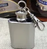 1000pcs 1oz stainless steel mini hip flask with keychain Portable party outdoor wine bottle with Key chains