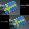 2st Aluminium Auto Car Sweden Swedish Flag Car Emblem Badge Decal Sticker för BMW VW Audi Buick Jeep Volvo Saab Tillbehör