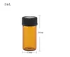 100pcs/lot 3ml 5ml Amber Transparent Essential Oil Bottles Small Glass Sample Vials bottle Container 3 different insert