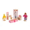 Bambole in legno Mobili da bagno Letto a castello Casa Bambole per bambini in miniatura Accessori per case delle bambole per bambini Gioca a giocattoli