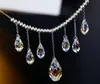 Biżuteria Party Pure Handmade Waterdrop Crystal Chokers Naszyjniki 925 Sterling Silver Importowane Kryształ Biżuteria Kobiet Prezent