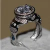 Mode-sieraden 2016 Merk Solitaire Man Ring Gem 5A Zirkoon steen 925 Sterling Silver Engagement Wedding Band Ring voor mannen