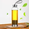 550ml Universal Högtemperaturbeständig Glas Sport Vattenflaska med Tea Filter Infuserflaska Kanna Skyddspåse