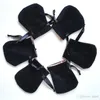 Siyah Kadife Mücevherat Çanta LOGO ile Uyar Avrupa Pandora Stil Charms Boncuk Kolye Bilezik ve Kolye DIY Takı Hediye Çanta