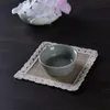 Accessorio da tavolo sottobicchiere per tazza quadrato in lino di iuta per la decorazione domestica della festa nuziale 4 diverse dimensioni ZA6184