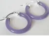 Lady's 30mm Jade/Turquoise/Agate 925 Silver Ring Hoop Leverback Earrings Multi-color optional