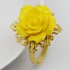 New 5pc yellow Rose Decorative gold Napkin Rings Napkin Holder Wedding Party Dinner Table Decoration Intimate Accessories1829055