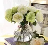 روز الاصطناعي الزهور الحرير ريال اللمس لحفل زفاف تصميم المنزل باقة منتجات الديكور التموين HJIA128