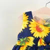 Girls sukienka Baby Summer Sunflower Drukuj Ubrania Ubrania dziewczyny