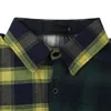 Chemises décontractées pour hommes Gros-Aelfric Mens Color Block Patchwork Plaid à manches longues Hip Hop Manteau Chemise Homme Robe SNL790