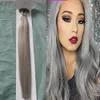 Extensions de cheveux gris argent U Tip Human 100g Extension de cheveux pré-collés Remy 100S extensions de cheveux gris argent micro