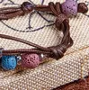 Nueva moda de colores pulseras con cuentas de roca de lava tejidas a mano aromaterapia difusor de aceite esencial pulsera brazalete joyería de perfume