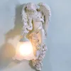 Europeiska hartsvingar Angel Corridor Wall Lamp Bedroom Bedside Goddess Sconce Glass Lampskärm Hängande balkong Veranda Halllampor