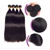 Leila 3 Bundle With Frontal Malaysian Straight Hair Weave Remy Human Hair Bundle and 13x 4 Lace Frontal Closure with Bundles7209558