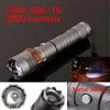 Waterdichte zelfverdediging Tactische Zaklamp Zoom T6 LED Hunting Torch Lotus Head Lamp Flash Light + 18650 Batterij + Auto AC Charger + Box