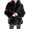 Nouveau Manteau d'hiver femmes fausse Fourrure grande taille col montant veste à manches longues Gilet Fourrure