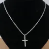 10Pcs Clear Rhinestone Cross Charm Pendants Necklaces For Men's Women Birthday Party Jewelry Gifts