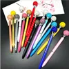 Bling Ballpoint Pens with Big Ball Diamond Crystal Gem Wedding Ball Pens Writing Supplies Office Favor WJ003