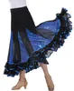 Whitewed Quickstep Folklorico Ballroom Jive Practice Skirt Waltz Dance Ruffle Glitter Long Latin Waltz Ballroom Dance Circle Tango Costumes