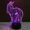 Unicorn Şekli 3D Gece Işık 7 Renk Değişimi LED Çocuk Masa Masa Lambası Parti Hediye # R42