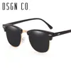 DSGN CO。送料無料ブランドファッションサングラスの男性と女性の古典的な半縁の正方形の正方形のサングラス12色UV400