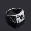 Bijoux pour hommes Chunky Black Email Spades Cool Poker Ring pour hommes