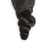 Meetu Péruvien Virgin Extensions Straight Brazilian Kinky Kinky Curly Human Cheveux Bundles avec fermeture 3PC Eau corporelle Lâche vague profonde pour femmes Tous âges Naturel noir