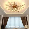 Modern K9 Crystal LED Flush Mount Ceiling Chandelier Lights Fixture Gold Black Home Lamps for Living Room Bedroom Kitchen LLFA