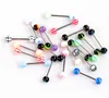 Moda Cores mistas anéis de língua bares barbell língua piercing jóias de jóias pino 1baglot t2c2377566605