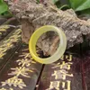 Natural ice kinds of male and female models imperial yellow agate jade jade ring finger ring authentic variety of thin strips