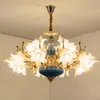 Flor romântica Lustre De Cristal Luzes Estilo Europa Lustre Tiffany Luz Art Decor Casa Villa Corredor Sala de Jantar Dinning