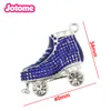 10pcs 40mm Enamel Rhinestone Crystal 3D Ice Skating Shoe Pendant For Necklace