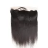 Malaio 13X4 Renda Frontal Cabelo Liso Parte Livre de Orelha a Orelha 13 por 4 Cor Renda Cabelo Humano Castanho Médio