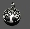 JLN Life Tree Gems Pattern Pendants Natural Tree Life Lazuli Stone Turquoise Lapis Reiki Jewelry for Women