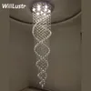 Crystal Chandeliers Pendant Lamp Spiral Crystal Pendant Light K9 Crystal Chandelier LED Lamp Suspension Lighting Hotel Lobby Lounge Con04