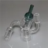 Rökning Set XXL Quartz Thermal Banger Bubbla med glas Carb Cap 10/14 / 18mm Double Tube Quart Nails Tips Bangers Glass Bongs