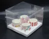 2/6/4 Cupcakes Box Clear TED Transparent Biscuits Cookies Boîtes à bonbons avec base à l'intérieur de la boîte d'emballage cadeau en PVC pour fête de mariage