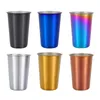 500 ml 304 Edelstahl Kaffeetassen Wiederverwendbare Tumbler Pint Outdoor Camping Reisebecher Trinken Saft Tee Bier Tassen QW8935