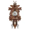 Reloj de pared decorativo Vintage para el hogar, reloj de cuco de madera colgante, péndulo para sala de estar, reloj artístico artesanal para casa nueva 9028795