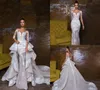Bohemian Bröllopsklänningar med avtagbar kjol Sweep Train Lace Applique Sequins Långärmad Bröllopsklänning Lyxiga Mermaid Bröllopsklänningar