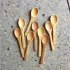 100 Pieces Small Wood Coffee Tea Spoon 13*2.8cm Sugar Salt Jam Mustard Ice Cream Honey Spoons Wooden Handmade Natural Utensils Free Shipping